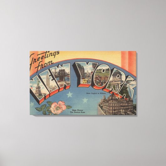 New YorkLarge Letter ScenesNew York State 3 Canvas Afdruk (Voorkant)