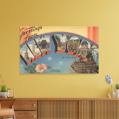 New YorkLarge Letter ScenesNew York State 3 Canvas Afdruk (Insitu (Woonkamer))