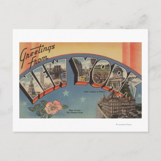 New YorkLarge Letter ScenesNew York State Briefkaart (Voorkant)