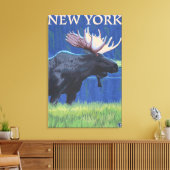 New YorkMoose in de maan Canvas Afdruk (Insitu (Woonkamer))