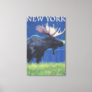 New YorkMoose in het Moonlight Canvas Afdruk