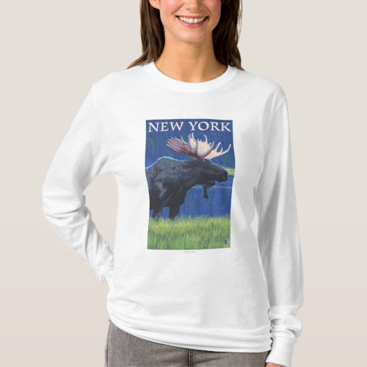 New YorkMoose in het Moonlight T-shirt (Voorkant)