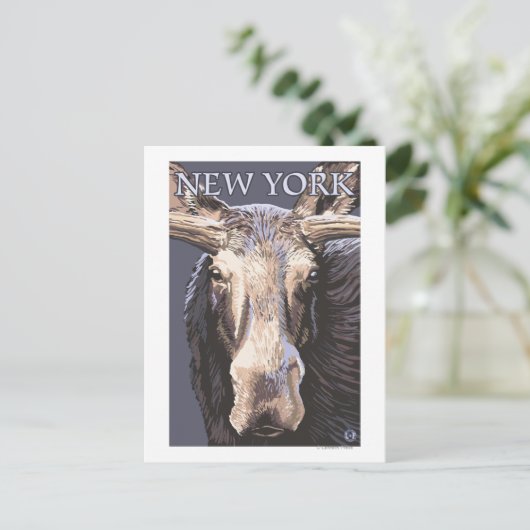 New YorkMoose Up Close Briefkaart (Staand voorkant)