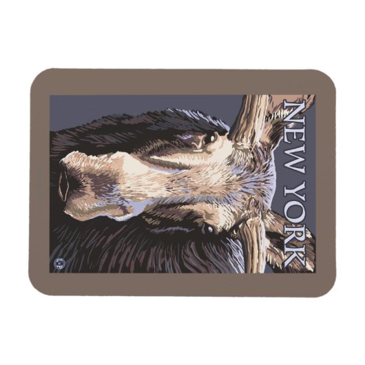 New YorkMoose Up Close Magneet (Horizontaal)
