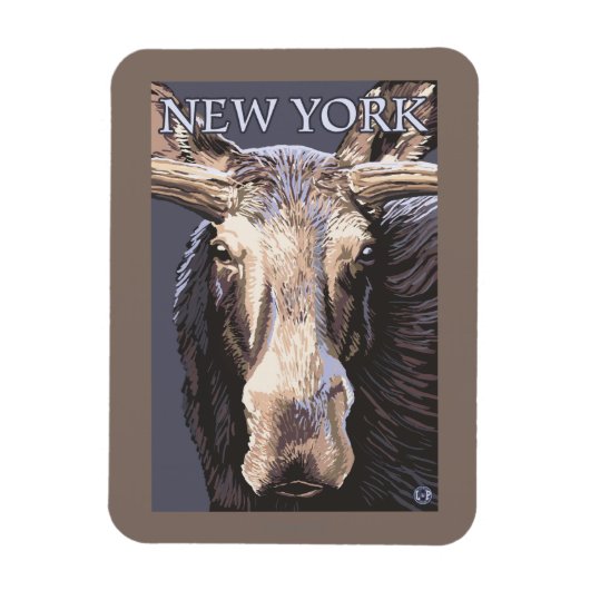 New YorkMoose Up Close Magneet (Verticaal)