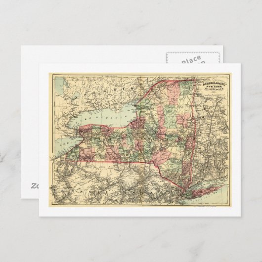 New YorkPanoramic MapNew York Briefkaart (Voorkant / Achterkant)