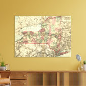 New YorkPanoramic MapNew York Canvas Afdruk (Insitu (Woonkamer))