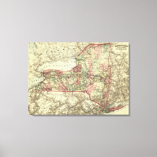 New YorkPanoramic MapNew York Canvas Afdruk (Voorkant)