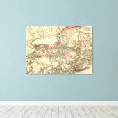 New YorkPanoramic MapNew York Canvas Afdruk (Insitu (Houten vloer))