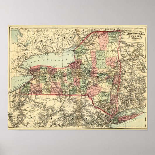 New YorkPanoramic MapNew York Poster (Voorkant)