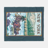 New YorkRiver Rafting Scene Fleece Deken (Voorkant (Horizontaal))