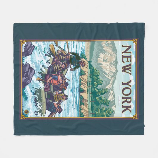 New YorkRiver Rafting Scene Fleece Deken (Voorkant (Horizontaal))