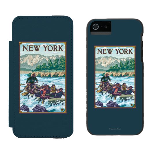 New YorkRiver Rafting Scene Incipio iPhone Portemonnee Hoesje (Naast elkaar)