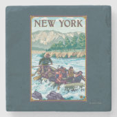 New YorkRiver Rafting Scene Stenen Onderzetter (Voorkant)