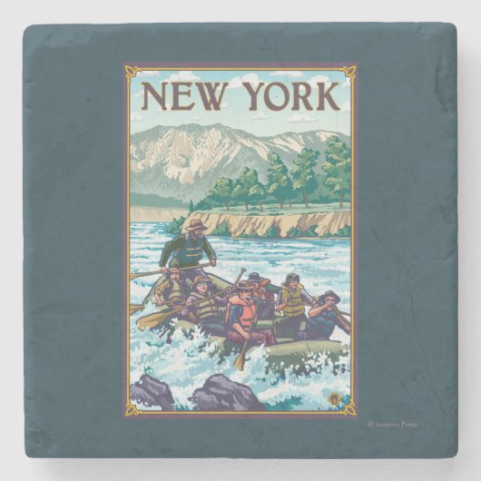 New YorkRiver Rafting Scene Stenen Onderzetter (Voorkant)