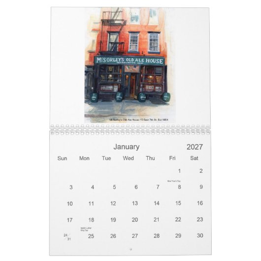 New York's beste bars kalender. Kalender (Jan 2027)