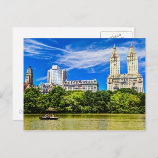 New York's Central Park in het Summertime Briefkaa Briefkaart (Voorkant / Achterkant)