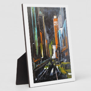 New Yorks Elektrische Middernacht Schilderij - Alf Fotoplaat