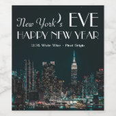 New York's Eve, Happy New Year Wijn Etiket (Enkel label)