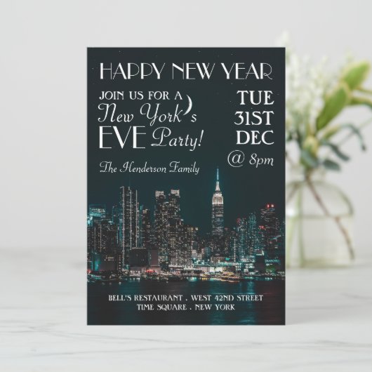 New York's Eve, nieuwjaarsfeest Kaart (Staand voorkant)