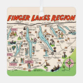 New York's Finger Lakes Metalen Ornament (Voorkant)