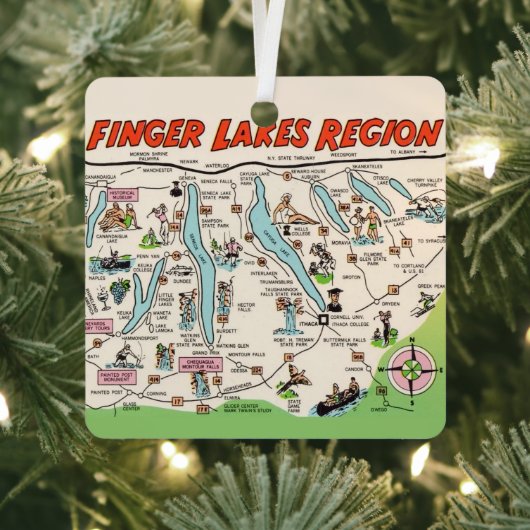 New York's Finger Lakes Metalen Ornament (Insitu)