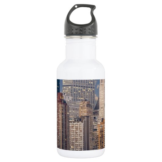 New Yorkse skyline en de Manhattan Hudsonrivier Waterfles (Voorkant)