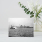 New Yorkse skyline vanuit de haven, 1920 Briefkaart (Staand voorkant)