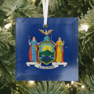 New Yorkse vlag, de Empire State, Amerikaanse kolo Glas Ornament