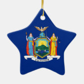 New Yorkse vlag, de Empire State, Amerikaanse kolo Keramisch Ornament (Achterkant)