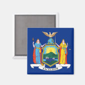 New Yorkse vlag, de Empire State, Amerikaanse kolo Magneet (Voorkant / Achterkant)