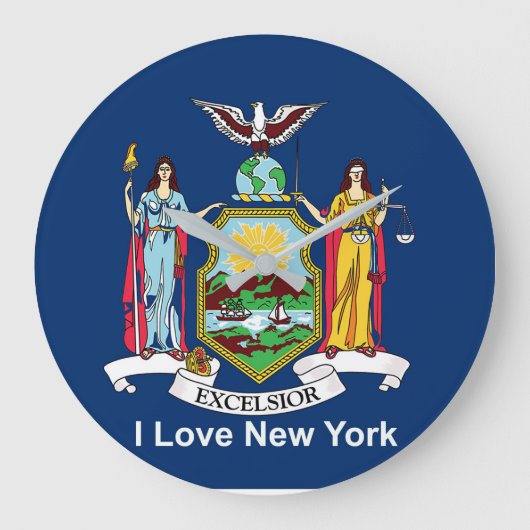 New Yorkse vlag voor ronde-muur-klok Grote Klok (Voorkant)