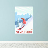 New YorkSnowboarder Scene Canvas Afdruk (Insitu (Houten vloer))