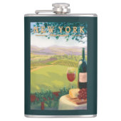 New YorkWine Country Scene Heupfles (Voorkant)