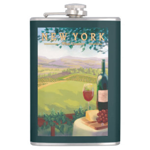 New YorkWine Country Scene Heupfles