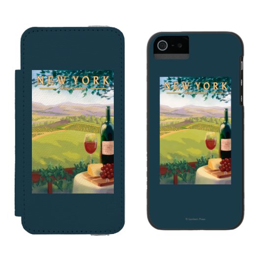 New YorkWine Country Scene Incipio iPhone Portemonnee Hoesje (Naast elkaar)