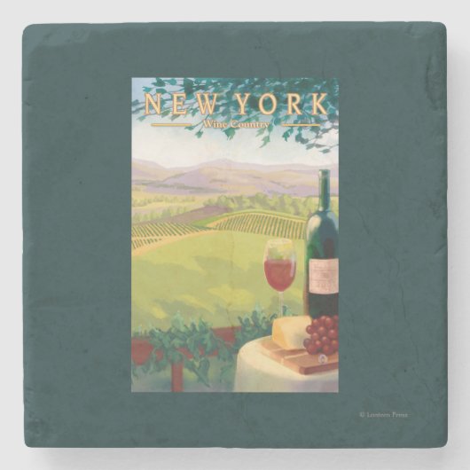New YorkWine Country Scene Stenen Onderzetter (Voorkant)