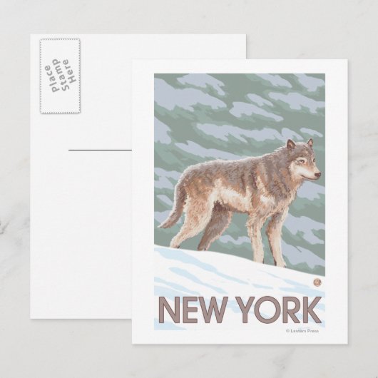New YorkWolf Scene Briefkaart (Voorkant / Achterkant)