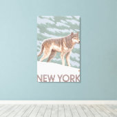 New YorkWolf Scene Canvas Afdruk (Insitu (Houten vloer))