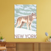 New YorkWolf Scene Canvas Afdruk (Insitu (Woonkamer))