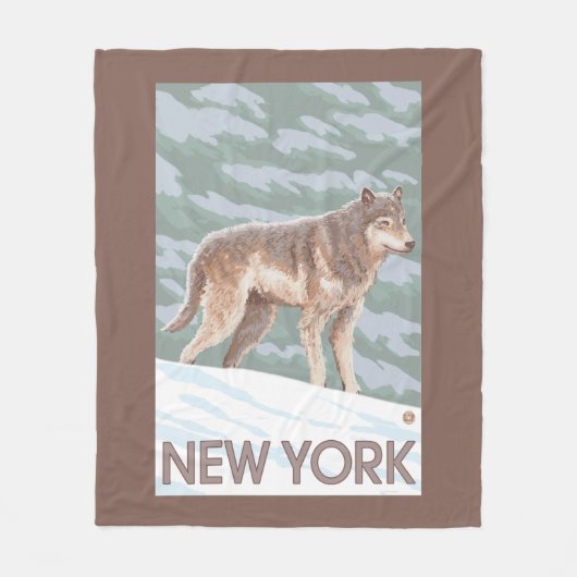 New YorkWolf Scene Fleece Deken (Voorkant)