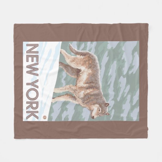New YorkWolf Scene Fleece Deken (Voorkant (Horizontaal))