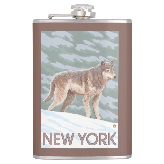 New YorkWolf Scene Heupfles (Voorkant)