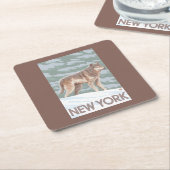 New YorkWolf Scene Kartonnen Onderzetters (Schuin)