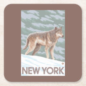New YorkWolf Scene Kartonnen Onderzetters (Voorkant)