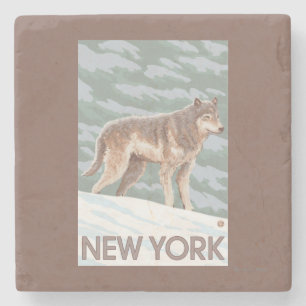 New YorkWolf Scene Stenen Onderzetter