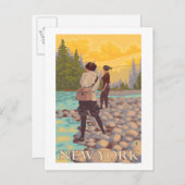 New YorkWomen Fly Fishing Scene Briefkaart (Voorkant / Achterkant)