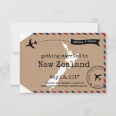 New Zealand Airmail Bagagelabel Save Date Save The Date (Achterkant)