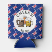 NEW ZEALAND Cartoon 3 Cheers Kia Ora Blikjeskoeler (Voorkant)