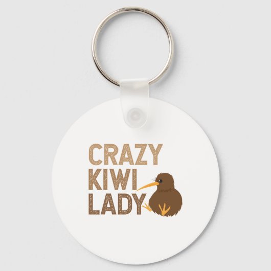 New Zealand Crazy Kiwi Lady Funny Gift Idea Sleutelhanger (Voorkant)